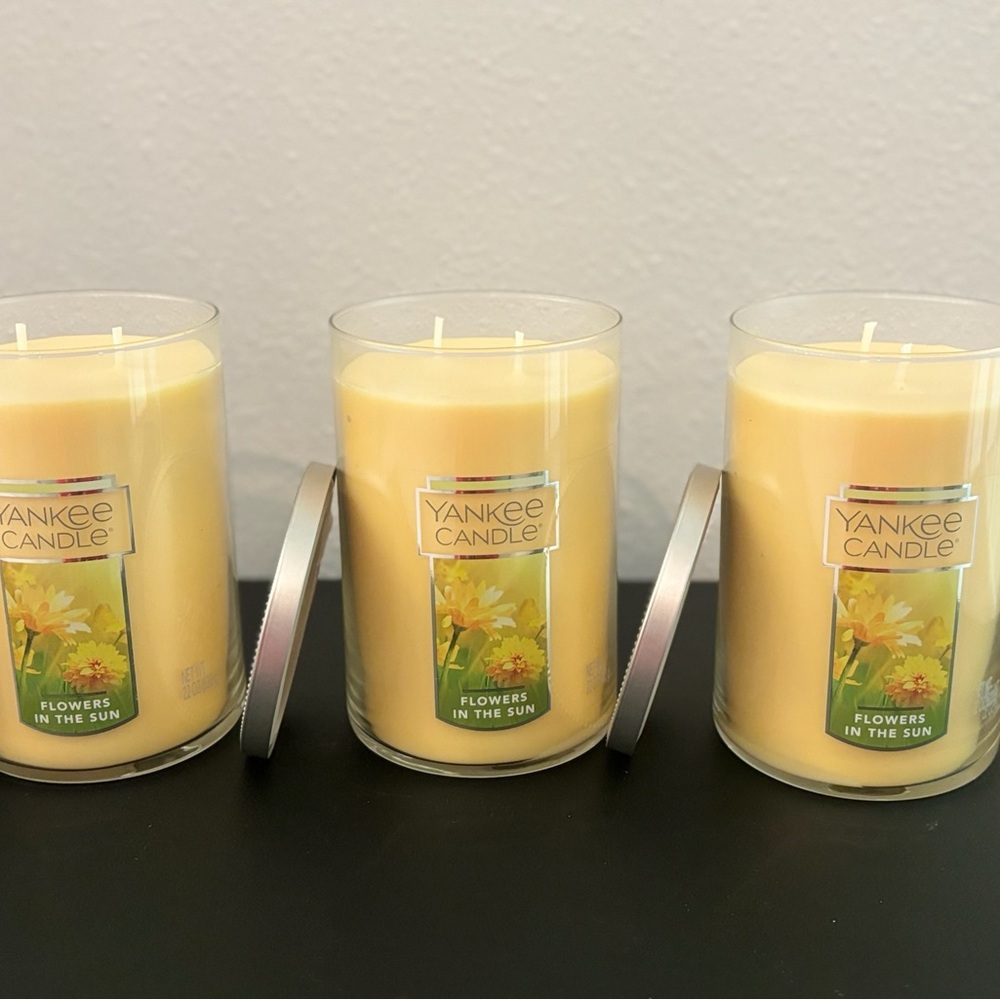 Yankee Candle Yellow Accents Pillar Candles